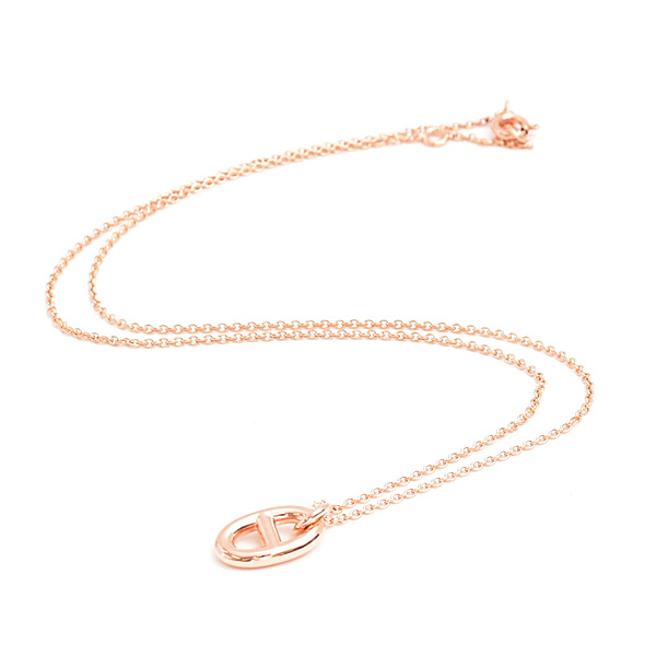エルメス ネックレス レディース シェーヌダンクル ファランドール PM ピンクゴールド HERMES 750PG 中古