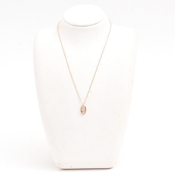 エルメス ネックレス レディース シェーヌダンクル ファランドール PM ピンクゴールド HERMES 750PG 中古