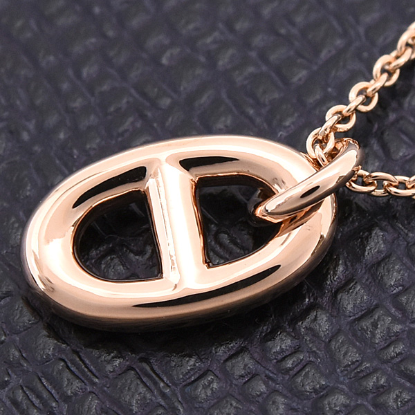 エルメス ネックレス レディース シェーヌダンクル ファランドール PM ピンクゴールド HERMES 750PG 中古