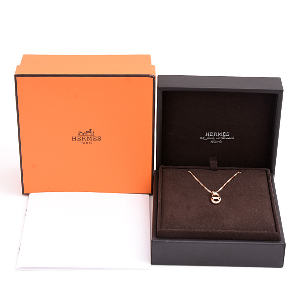 エルメス ネックレス レディース シェーヌダンクル ファランドール PM ピンクゴールド HERMES 750PG 中古