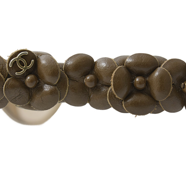 シャネル サングラス レディース カメリアモチーフ ココマーク プラスチック×レザー ブラウン CHANEL 5316-Q 中古