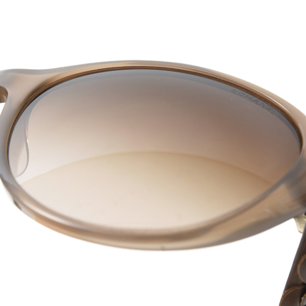 シャネル サングラス レディース カメリアモチーフ ココマーク プラスチック×レザー ブラウン CHANEL 5316-Q 中古