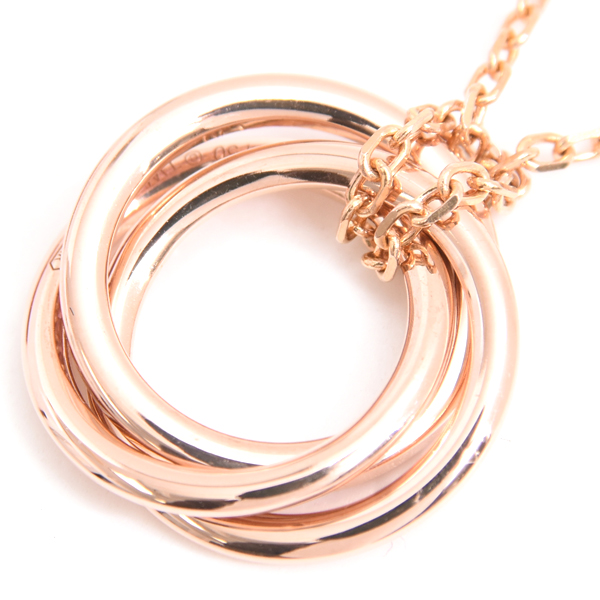 カルティエ ネックレス レディース トリニティ ピンクサファイア ネックレス ピンクゴールド Cartier 750PG 中古