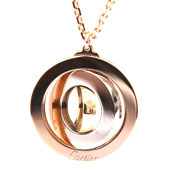 カルティエ ネックレス レディース ラウンド トリニティ ネックレス 保証書付 ゴールド Cartier 750YG×WG×PG 中古