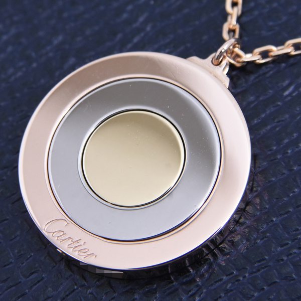 カルティエ ネックレス レディース ラウンド トリニティ ネックレス 保証書付 ゴールド Cartier 750YG×WG×PG 中古