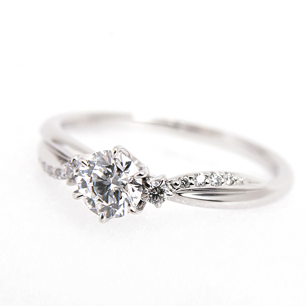 スタージュエリー 指輪 レディース エンゲージメントリング 10号 STARGAZER 立爪 ダイヤ 0.400ct 0.05ct D-VS1-3EX プラチナ PT950 STAR JEWELRY 中古