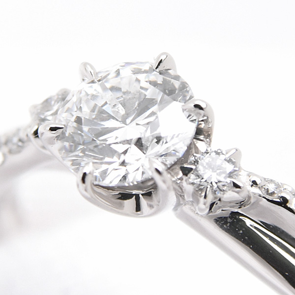 スタージュエリー 指輪 レディース エンゲージメントリング 10号 STARGAZER 立爪 ダイヤ 0.400ct 0.05ct D-VS1-3EX プラチナ PT950 STAR JEWELRY 中古