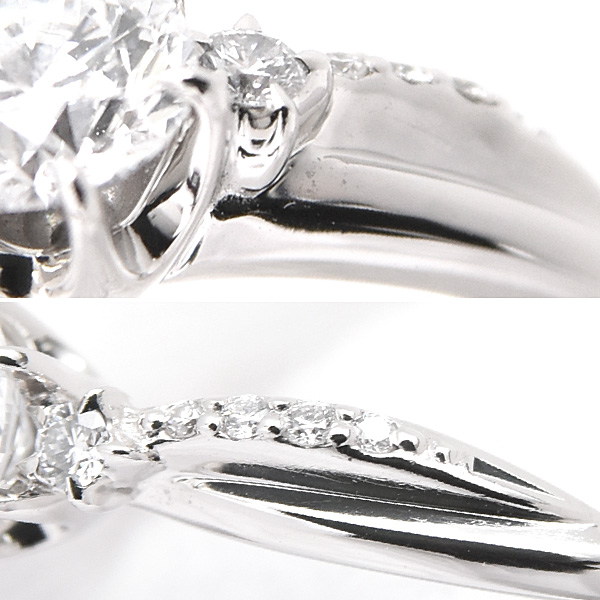 スタージュエリー 指輪 レディース エンゲージメントリング 10号 STARGAZER 立爪 ダイヤ 0.400ct 0.05ct D-VS1-3EX プラチナ PT950 STAR JEWELRY 中古