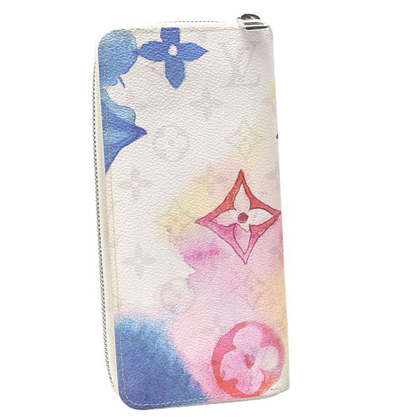 ルイヴィトン 財布 レディース ジッピーウォレットヴェルティカル ファスナー長財布 モノグラムウォーターカラー カラフル Louis Vuitton M80499 中古