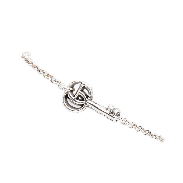 グッチ ブレスレット レディース ダブルG キーチャーム 鍵 サイズ17 シルバー SV925 中古