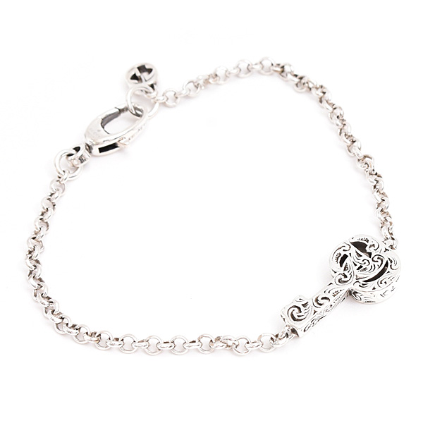 グッチ ブレスレット レディース ダブルG キーチャーム 鍵 サイズ17 シルバー SV925 中古