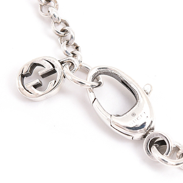 グッチ ブレスレット レディース ダブルG キーチャーム 鍵 サイズ17 シルバー SV925 中古
