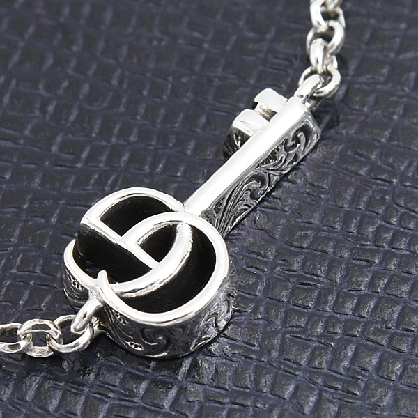 グッチ ブレスレット レディース ダブルG キーチャーム 鍵 サイズ17 シルバー SV925 中古