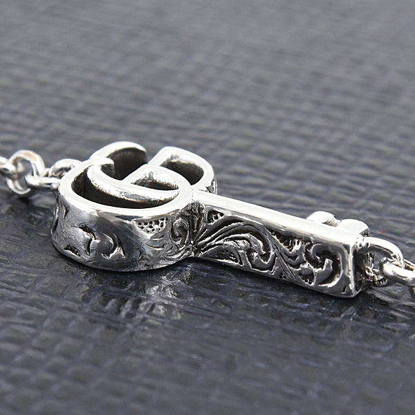 グッチ ブレスレット レディース ダブルG キーチャーム 鍵 サイズ17 シルバー SV925 中古