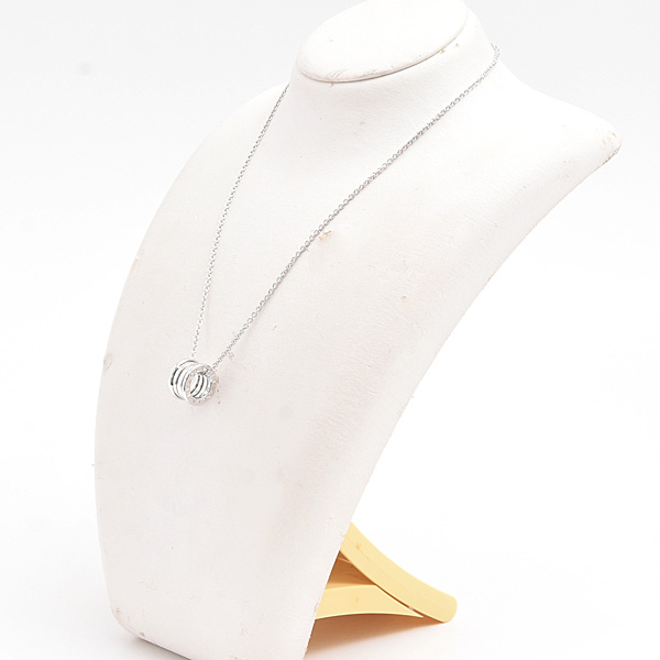 ブルガリ ネックレス レディース メンズ ビーゼロワン B-ZERO1 ホワイトゴールド BVLGARI 750WG 中古