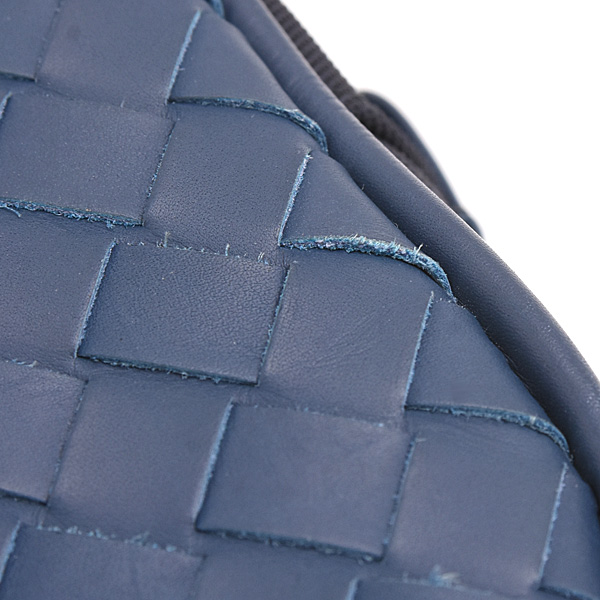 ボッテガヴェネタ バッグ メンズ クラッチ イントレチャート ポーチ トラベルポーチ ラムスキン ネイビー BOTTEGA VENETA 中古