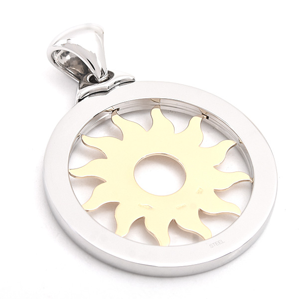 ブルガリ ペンダント メンズ トンドサン トップ ラージ チャーム SS×750YG ステンレス イエローゴールド BVLGARI 中古