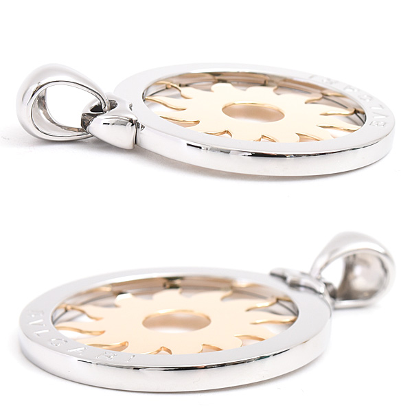 ブルガリ ペンダント メンズ トンドサン トップ ラージ チャーム SS×750YG ステンレス イエローゴールド BVLGARI 中古