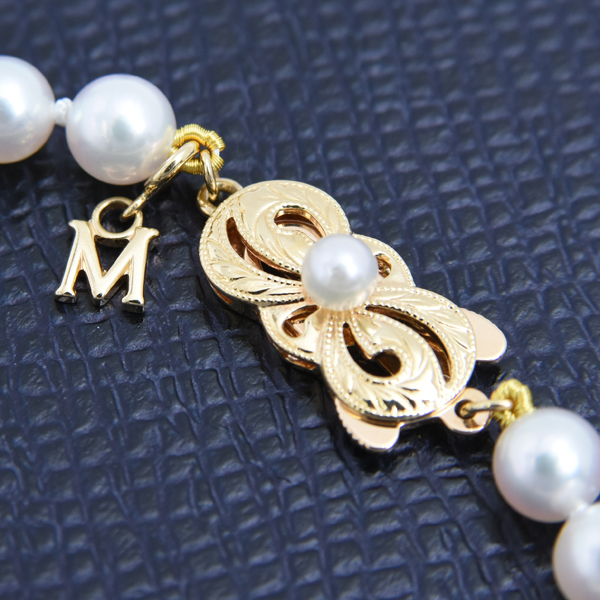 ミキモト ブレスレット レディース パール ブレスレット 5.5mm～5.9mm珠 イエローゴールド MIKIMOTO K18 中古