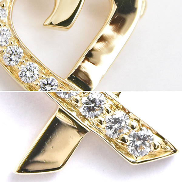 ティファニー ネックレス レディース ラビング ハート ペンダント ダイヤ イエローゴールド 750YG K18 TIFFANY 中古