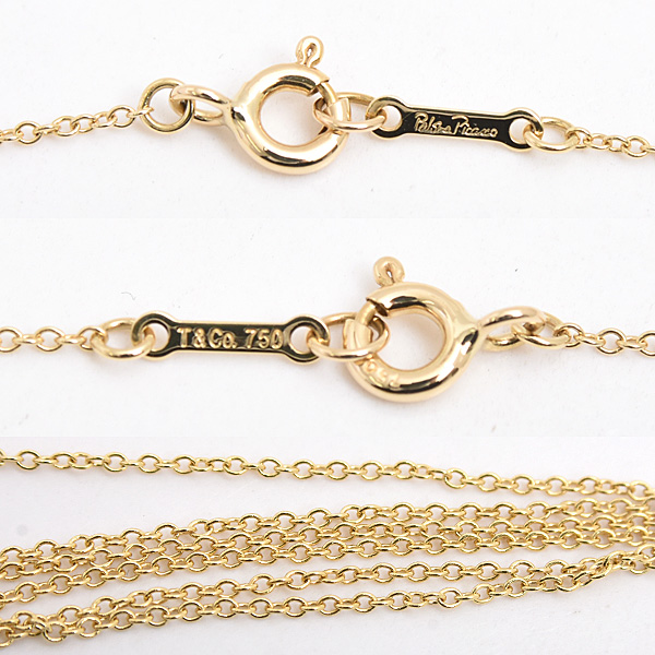 ティファニー ネックレス レディース ラビング ハート ペンダント ダイヤ イエローゴールド 750YG K18 TIFFANY 中古