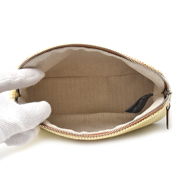 エルメス バッグ レディース ボリード クレイジーH ポーチ ミニ 化粧ポーチ キャンバス シトロン オークル HERMES 中古