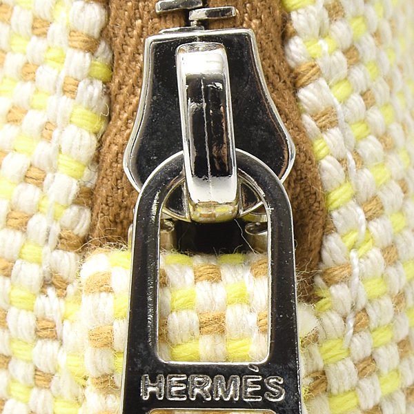 エルメス バッグ レディース ボリード クレイジーH ポーチ ミニ 化粧ポーチ キャンバス シトロン オークル HERMES 中古