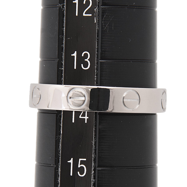 カルティエ 指輪 レディース ミニ ラブ リング Love 刻印サイズ54 実測14号弱 幅3.5mm ホワイトゴールド Cartier 750WG 中古