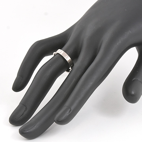カルティエ 指輪 レディース ミニ ラブ リング Love 刻印サイズ54 実測14号弱 幅3.5mm ホワイトゴールド Cartier 750WG 中古