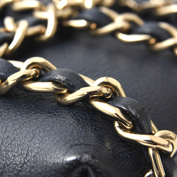 シャネル バッグ レディース テック ミー アウト チェーンフォンケース スマホショルダーラムスキン ネイビー CHANEL AP1161 中古