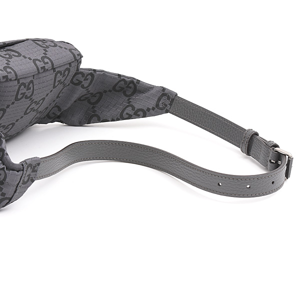 グッチ バッグ レディース メンズ GGポリエステル ベルトバッグ ボディバッグ グレー GUCCI 767934 中古