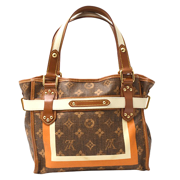 ルイヴィトン バッグ レディース モノグラムティセ サックレイユールPM ハンドバッグ ブラウン Louis Vuitton M56386 中古