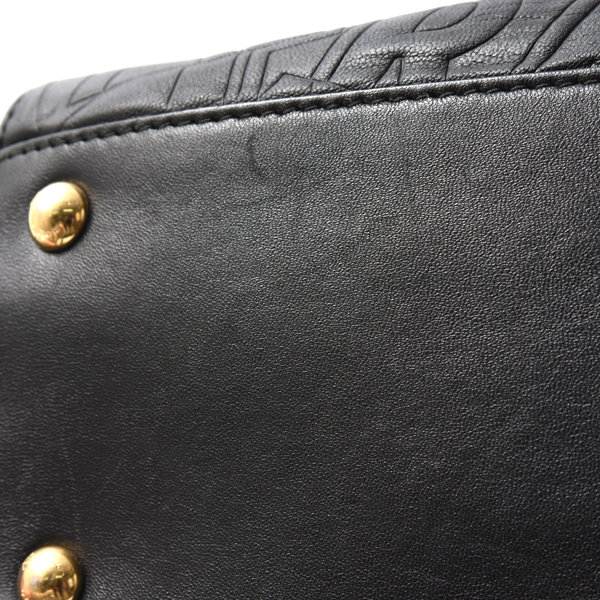 サルヴァトーレフェラガモ バッグ レディース メンズ ボニー ショルダーバッグ エンボス カーフレザー ブラック Salvatore Ferragamo RE-21F963 中古