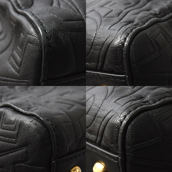 サルヴァトーレフェラガモ バッグ レディース メンズ ボニー ショルダーバッグ エンボス カーフレザー ブラック Salvatore Ferragamo RE-21F963 中古