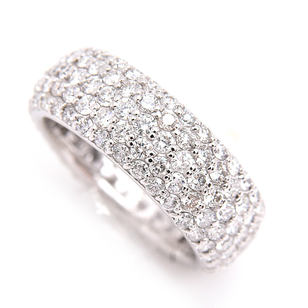 ポンテヴェキオ 指輪 レディース パヴェ フルダイヤモンド リング D2.0ct 5号 ホワイトゴールド K18WG Ponte Vecchio 中古