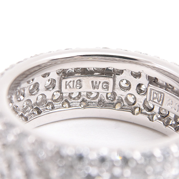 ポンテヴェキオ 指輪 レディース パヴェ フルダイヤモンド リング D2.0ct 5号 ホワイトゴールド K18WG Ponte Vecchio 中古