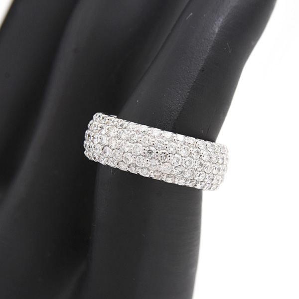 ポンテヴェキオ 指輪 レディース パヴェ フルダイヤモンド リング D2.0ct 5号 ホワイトゴールド K18WG Ponte Vecchio 中古