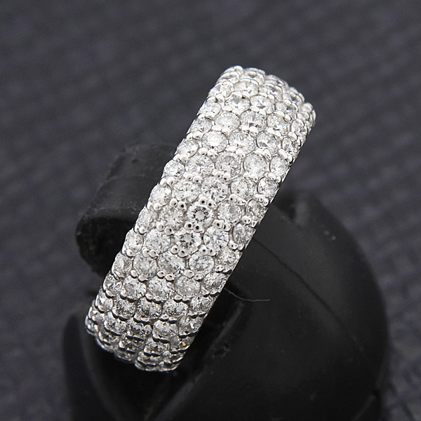 ポンテヴェキオ 指輪 レディース パヴェ フルダイヤモンド リング D2.0ct 5号 ホワイトゴールド K18WG Ponte Vecchio 中古