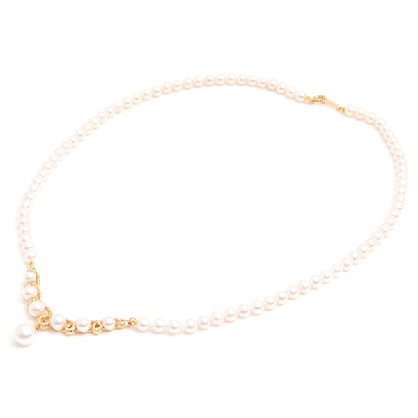 ミキモト ネックレス レディース ベビーパール ネックレス イエローゴールド MIKIMOTO K18 中古