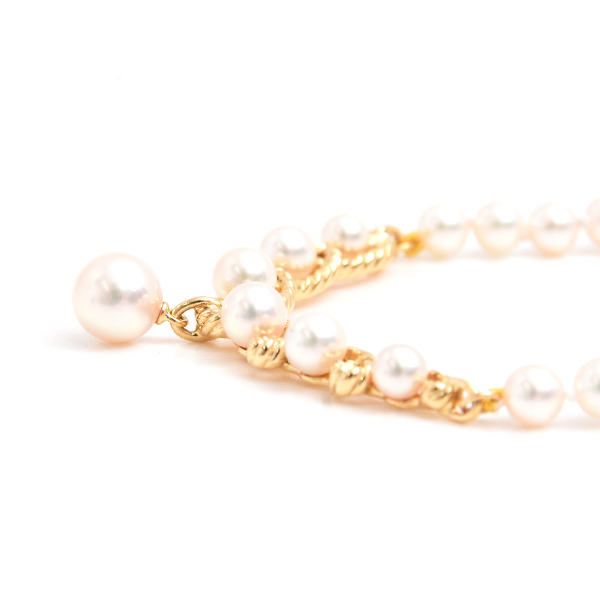 ミキモト ネックレス レディース ベビーパール ネックレス イエローゴールド MIKIMOTO K18 中古