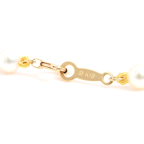 ミキモト ネックレス レディース ベビーパール ネックレス イエローゴールド MIKIMOTO K18 中古