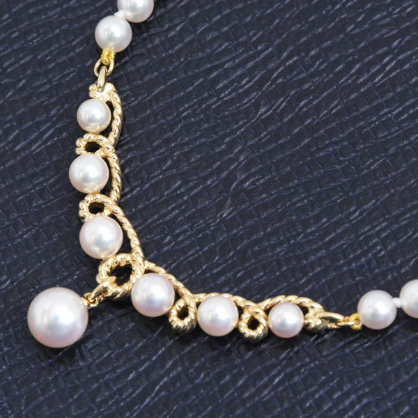 ミキモト ネックレス レディース ベビーパール ネックレス イエローゴールド MIKIMOTO K18 中古