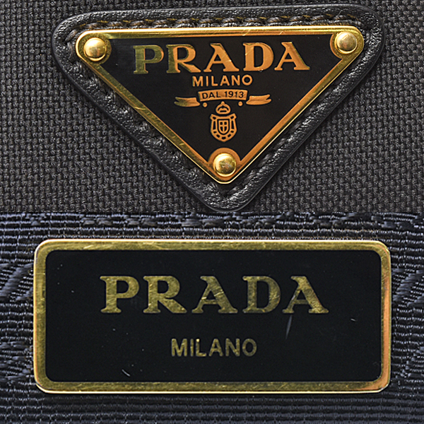 プラダ バッグ メンズ レディース ショルダーバッグ クロスボディバッグ キャンバス レザー ブラック 1BH089 PRADA 中古