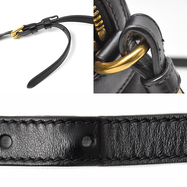 プラダ バッグ メンズ レディース ショルダーバッグ クロスボディバッグ キャンバス レザー ブラック 1BH089 PRADA 中古