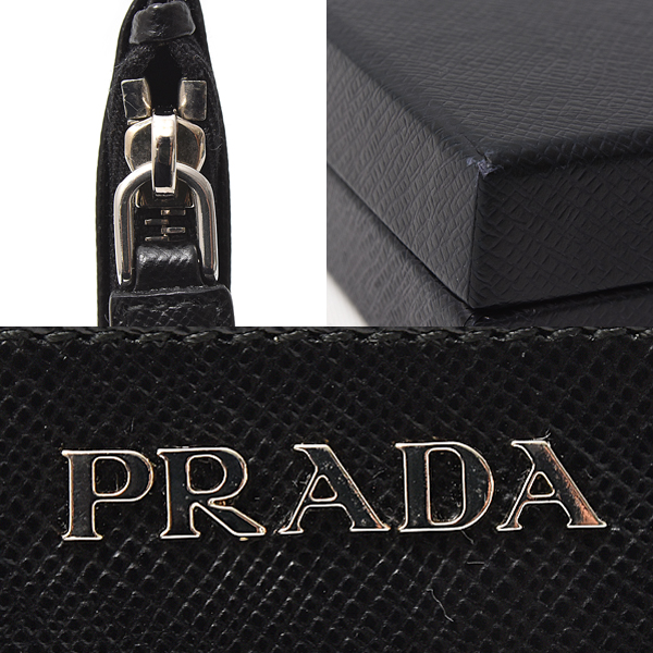 プラダ バッグ メンズ レディース ポーチ バッグインバッグ サフィアーノレザー ブラック 2M1236 PRADA 中古