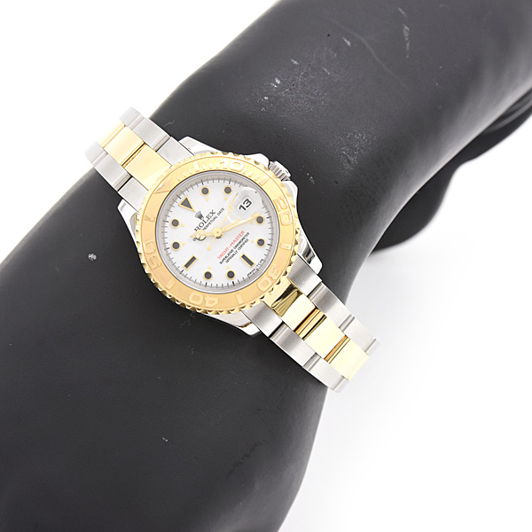 ロレックス 時計 レディース ヨットマスター T番 自動巻 ホワイト文字盤 SS×YG ROLEX 69623 中古