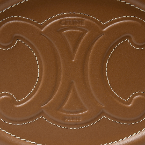 セリーヌ バッグ レディース クロスボディオーバルパース トリオンフ キュイル ショルダーバッグ カーフレザー ブラウン CELINE 10I703DPQ.04LU 中古