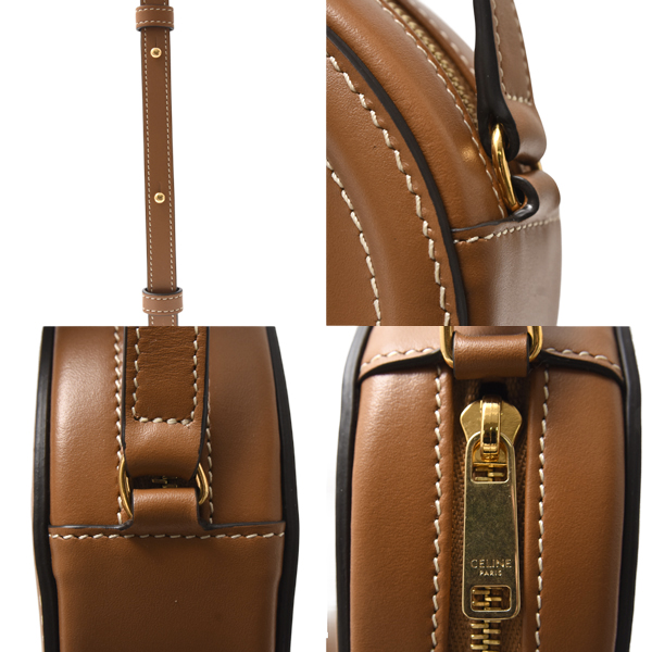 セリーヌ バッグ レディース クロスボディオーバルパース トリオンフ キュイル ショルダーバッグ カーフレザー ブラウン CELINE 10I703DPQ.04LU 中古