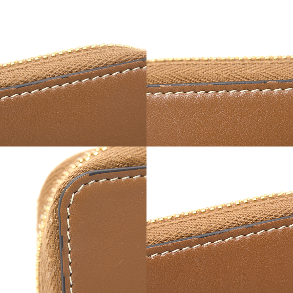 セリーヌ 財布 レディース キュイル トリオンフ コンパクトジップ コインケース タン レザー CELINE 中古