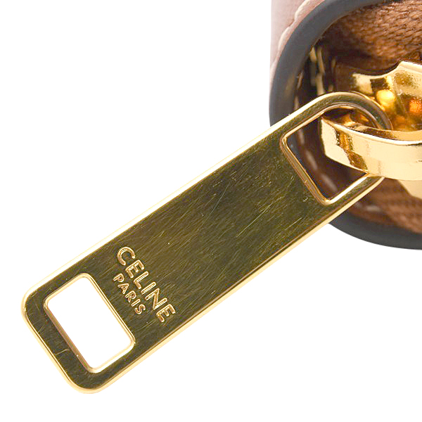 セリーヌ 財布 レディース キュイル トリオンフ コンパクトジップ コインケース タン レザー CELINE 中古